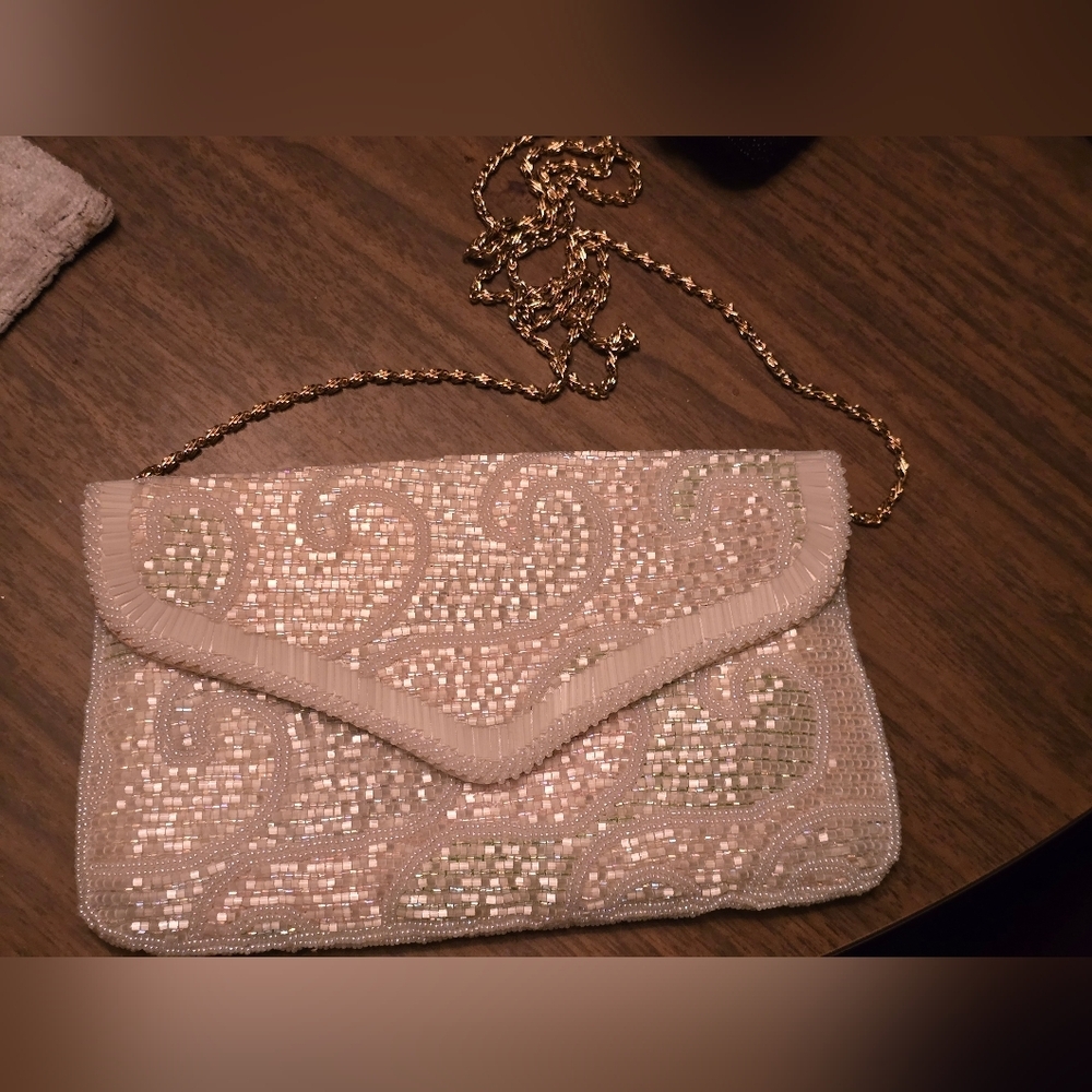 La Regale Elegant Vintage Hand Beaded Evening Crossbody Bag